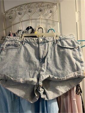 wild fable Light Blue Cuffed Denim Shorts